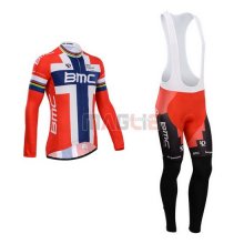 Maglia BMC manica lunga 2014 blu e rosso